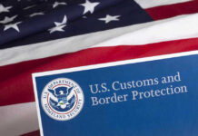 U.S. Customs and Border Protection logo and American flag