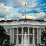 East Wing Demolition: Trump’s Bold Reversal White House with a rainbow in the sky