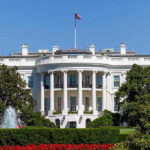 Historic White House East Wing Gone White House with trees and fountain