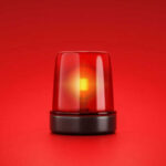 Trapped: Snowstorm Sparks Massive Rescue (Video) Red emergency light on red background