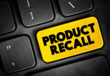 Product recall key on computer keyboard