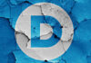 Democratic Party logo on a cracked, peeling surface.