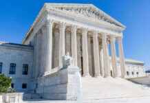BOLD Move — Trump Outmaneuvers Supreme Court Supreme Court building with columns, fountain, and statue.