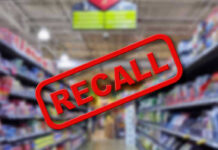 RECALL: Urgent Alert Hits Blueberries Blurred store aisle with RECALL stamp overlay.
