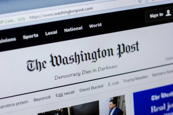 Washington Post website homepage on computer screen