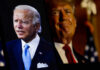Biden’s Stranglehold SHATTERED by Trump Joe Biden and Donald Trump in separate portraits.