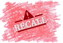 RECALL ALERT: Metal Found In Popular Product Recall alert with an exclamation mark on a red background