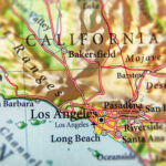 Map of California highlighting Los Angeles and surrounding areas