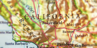 Map of California highlighting Los Angeles and surrounding areas