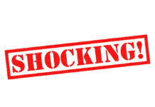 Red text stating the word shocking