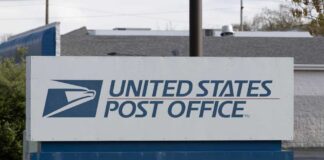 Sign for the United States Post Office