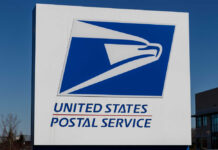 United States Postal Service sign featuring the USPS logo