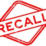 Red stamp with the word 'RECALL' inside a diamond shape