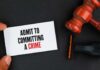 SERIAL KILLER Confesses – Shocking Courtroom Drama A hand holding a card that says 'ADMIT TO COMMITTING A CRIME' next to a gavel and a shaving razor