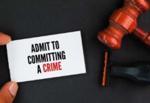 SERIAL KILLER Confesses – Shocking Courtroom Drama A hand holding a card that says 'ADMIT TO COMMITTING A CRIME' next to a gavel and a shaving razor