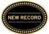 A badge displaying the text 'NEW RECORD' surrounded by gold stars