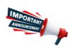 RECALL ALERT: Wrong Ingredient in THIS Soup A megaphone with the text 'IMPORTANT ANNOUNCEMENT' in bold letters