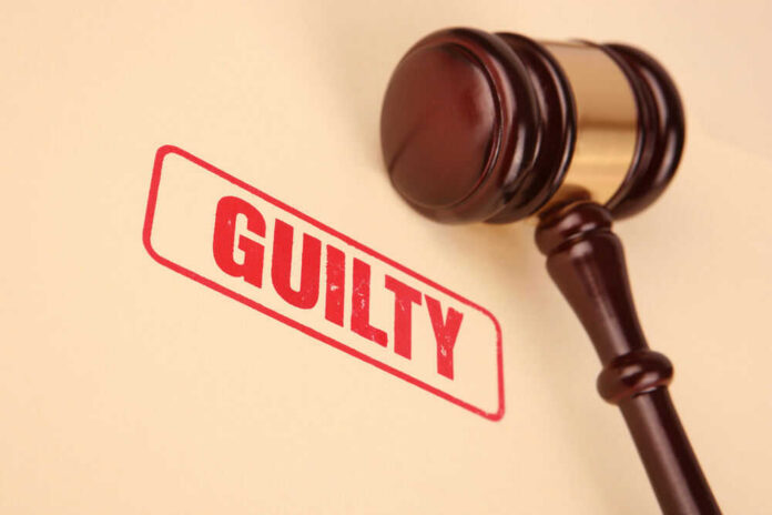 Guilty stamp with gavel