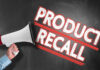 Bedroom Hazard: Product Pulled Nationwide Megaphone and Product Recall text on chalkboard.