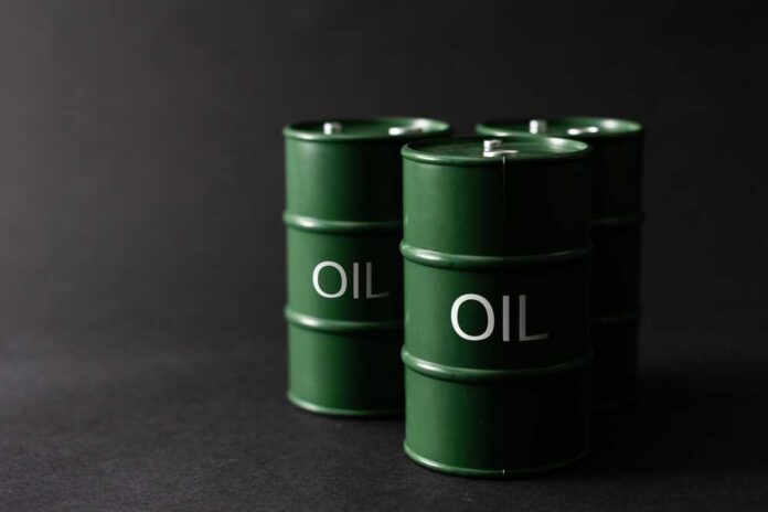 Green,Oil,Tin,Barrels,On,Black,Background Green oil barrels on a dark background