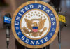 Senators’ AI Power Grab Explodes – What Now? United States Senate seal with microphones in front.