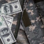 Cash placed inside a military uniform pocket
