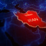 Iran Threat Rumor, Wild Plane Switch Digital map highlighting Iran with Tehran marked