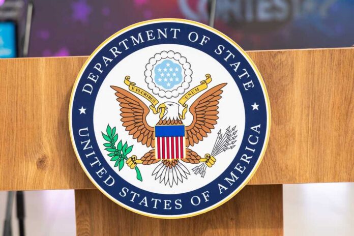 Close-up,Of,The,United,States,Department,Of,State,Seal,On