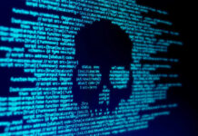 ALERT: China’s AI Hides Inside Stolen Networks Skull silhouette in blue computer code background.