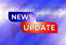 UPDATE: F-16 Down In Fiery Crash News update graphic with world map background.