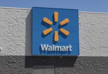 Walmart store sign on exterior wall