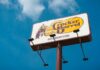 Another Meal Gamble at Cracker Barrel Sign for Cracker Barrel restaurant against a blue sky