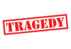 Deadly Tragedy At Famed Colosseum Red tragedy stamp on white background