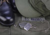 US Marines uniform with boots and dog tags